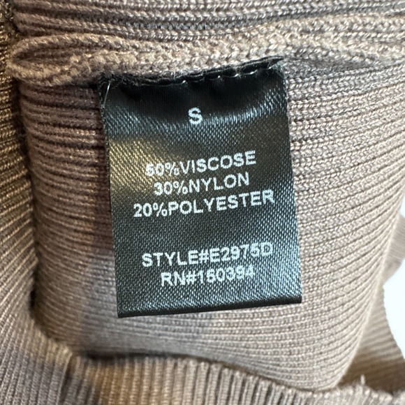 WHICH WE WANT NWT Women's BROWN‎ Long Sleeve Turtleneck ribbed  Dress Size S - Picture 3 of 8